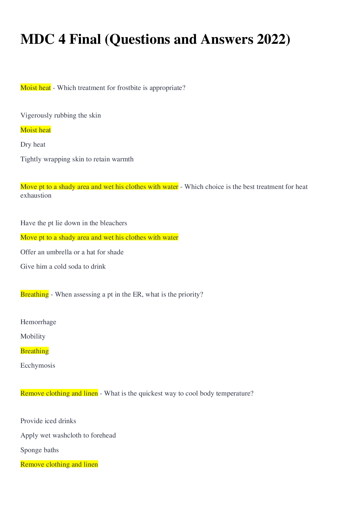 Preview image for MDC 4 Final (Questions and Answers 2022)